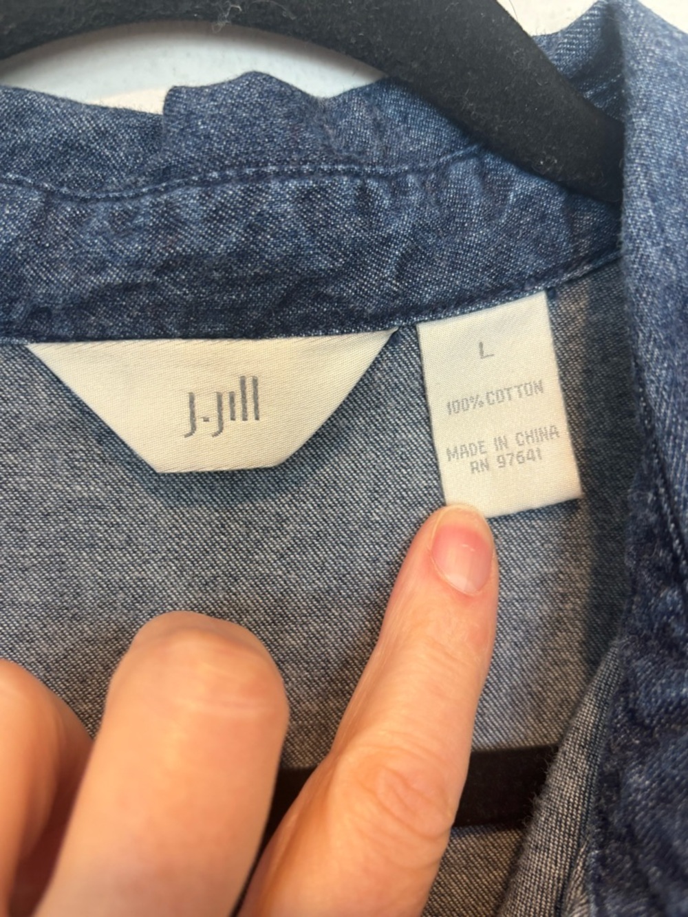 J. Jill Indigo Denim Shirt Dress - Blue - Picture 3 of 4